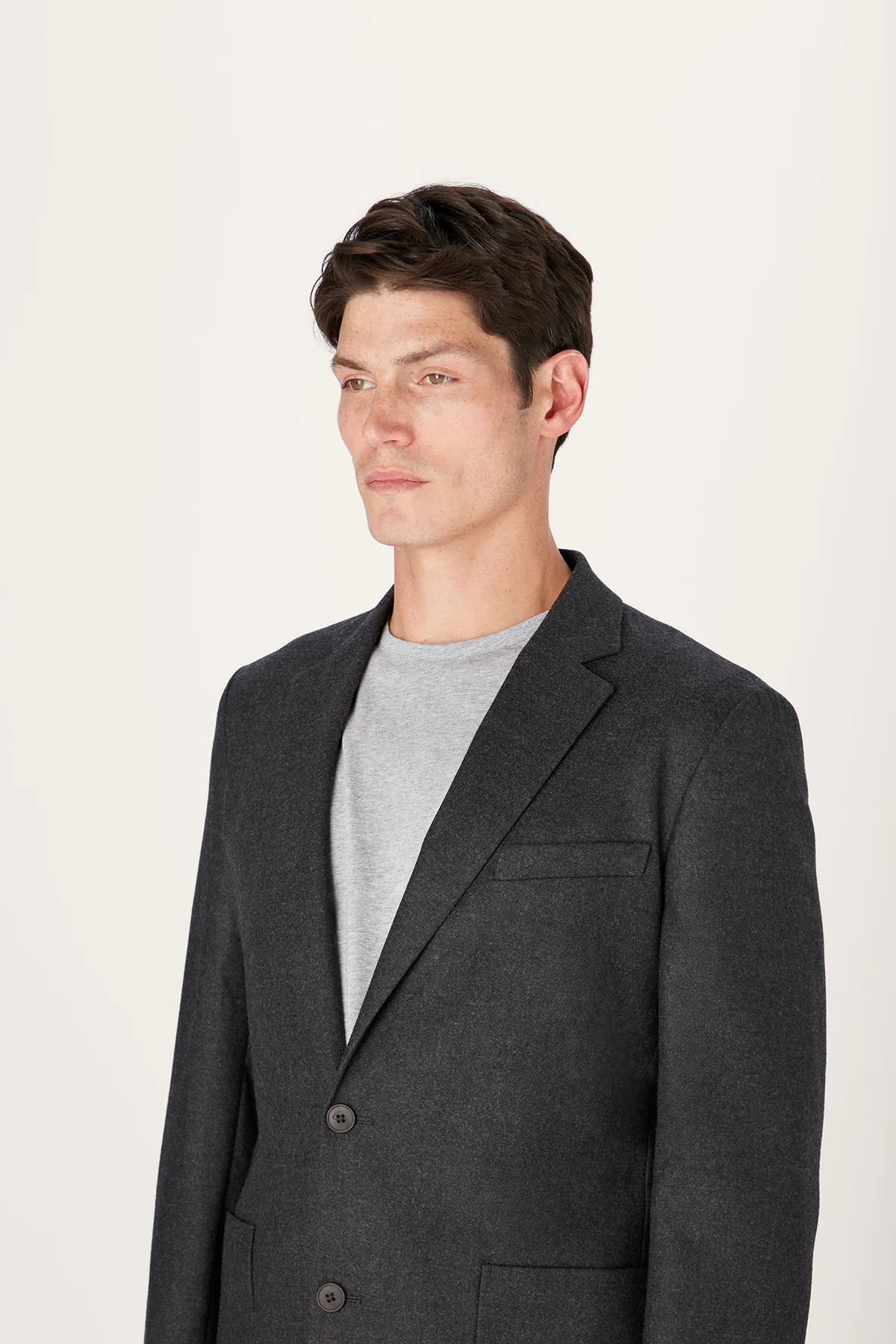 The 24 Blazer Wool || Charcoal | Merino Wool Flannel - Image 4