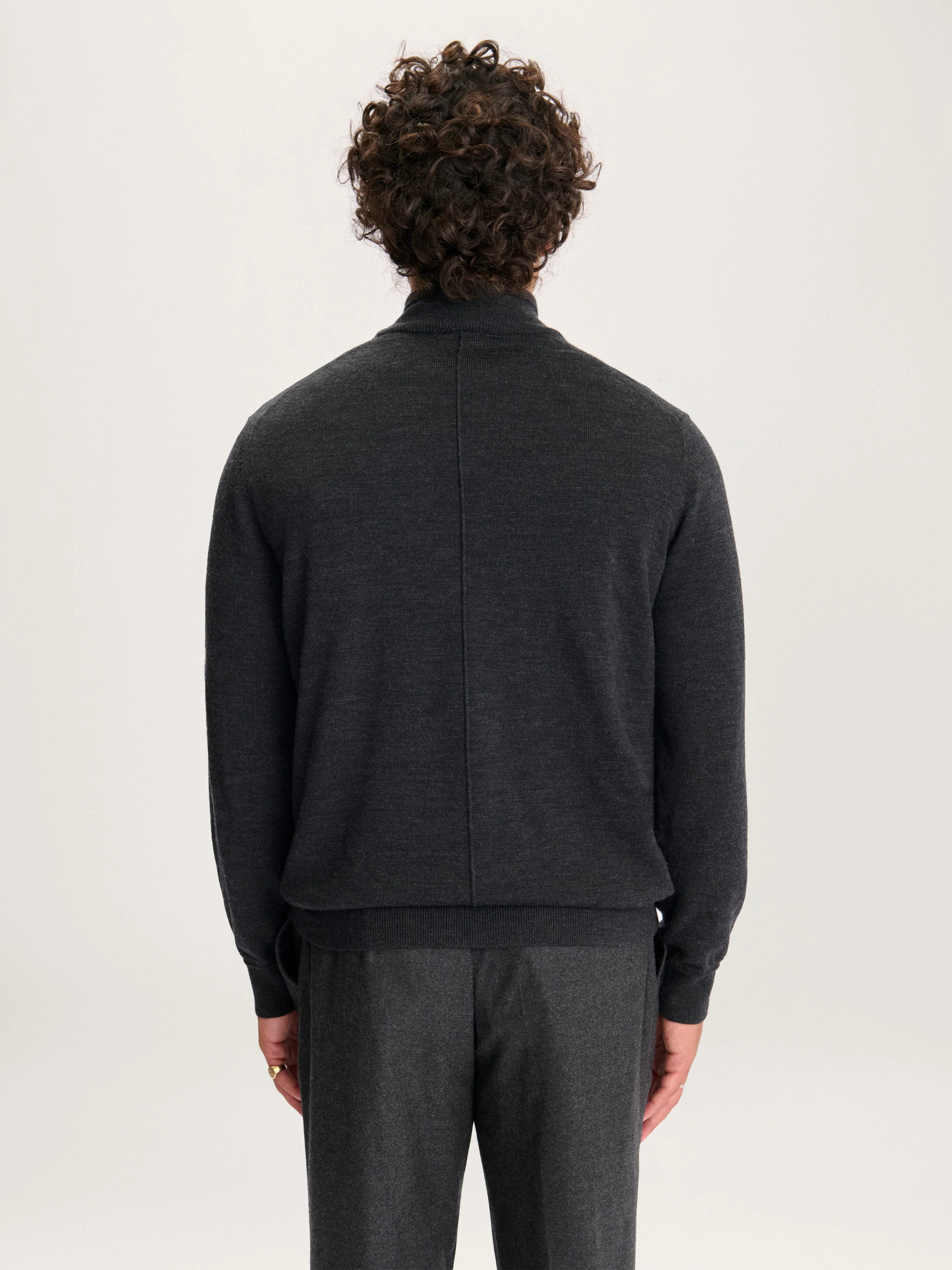 The 24 Merino Half Zip || Dark Grey | Merino Wool - Image 3