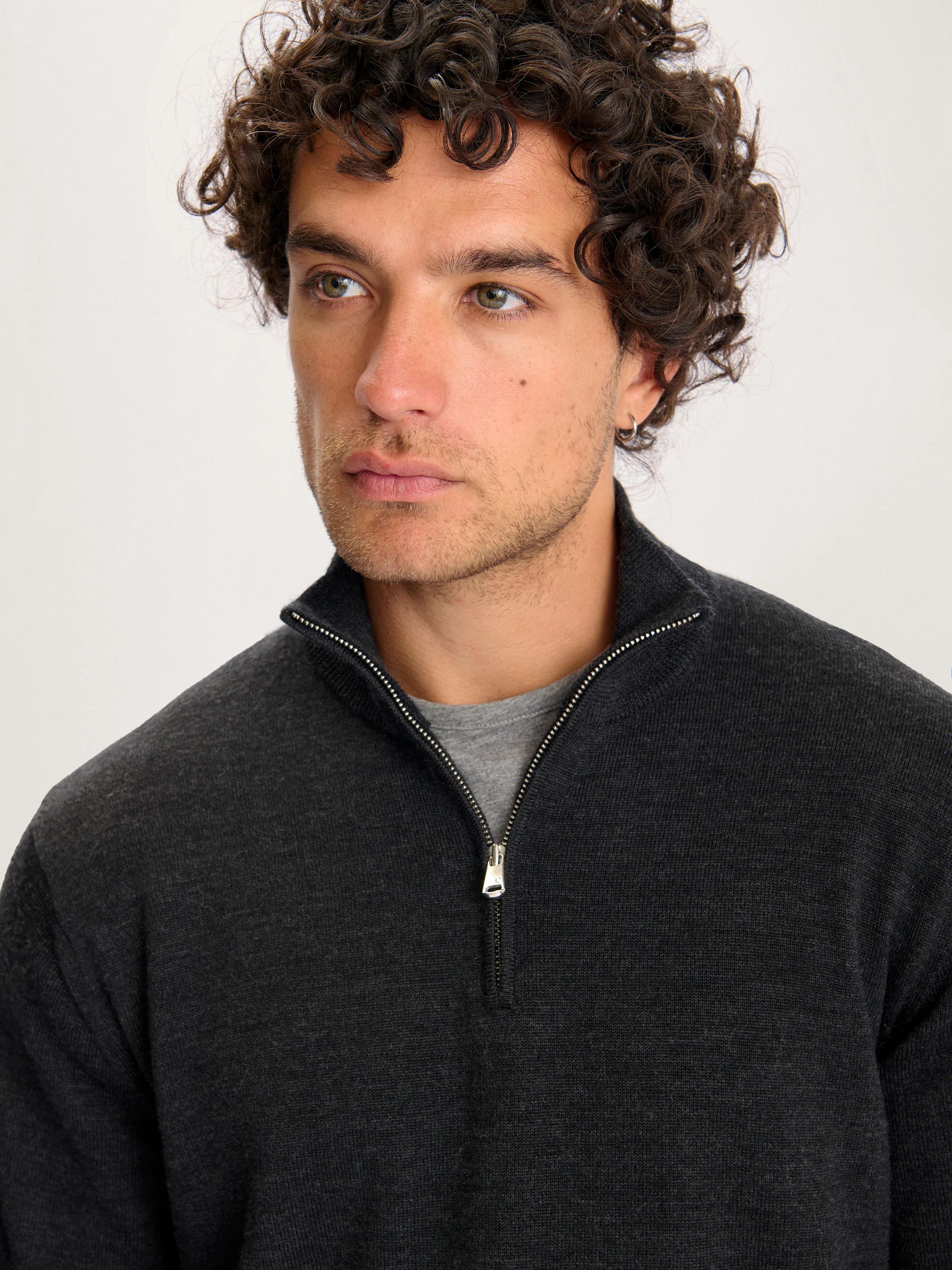 The 24 Merino Half Zip || Dark Grey | Merino Wool - Image 4