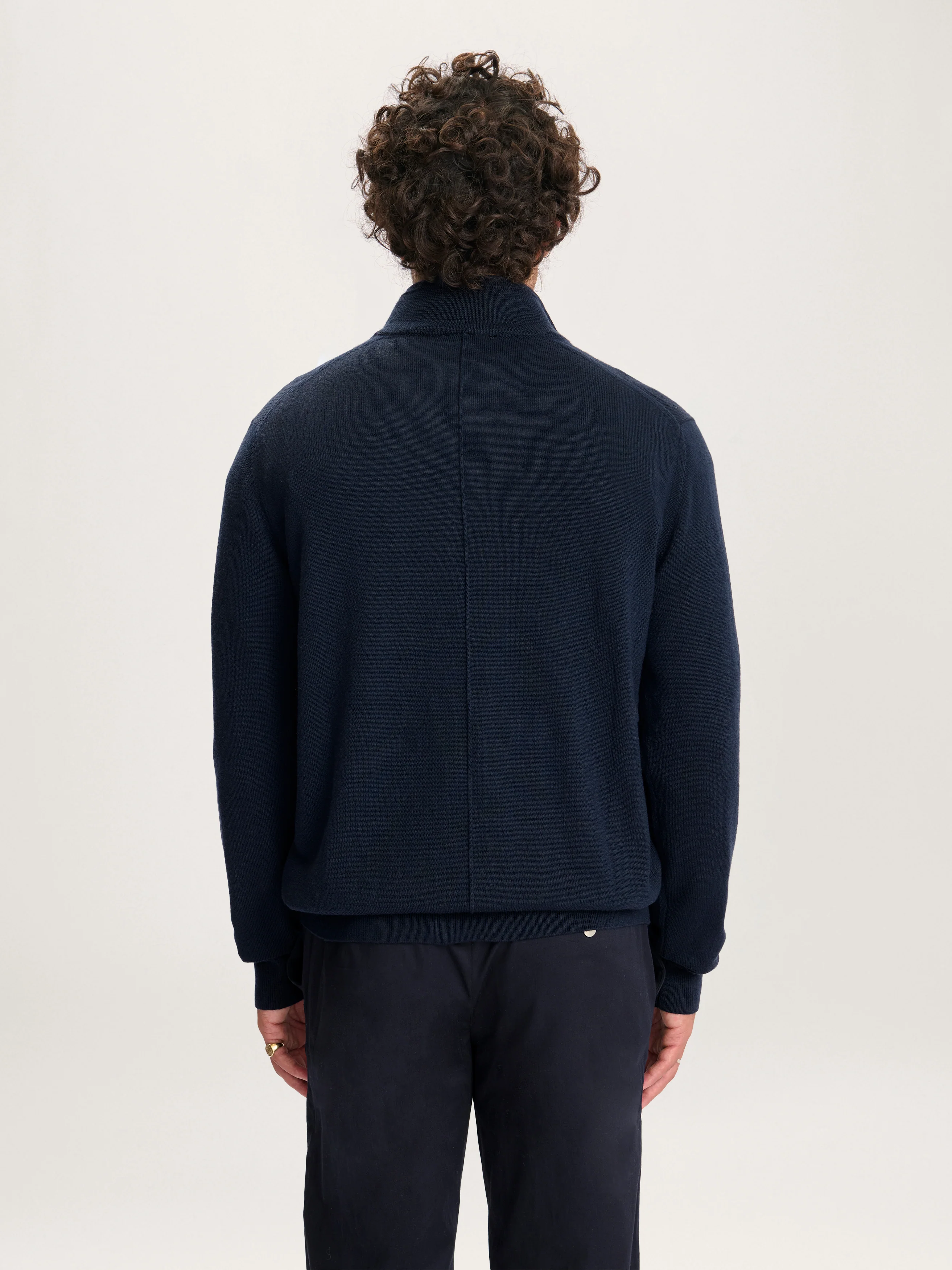 The 24 Merino Half Zip || Navy | Merino Wool - Image 3
