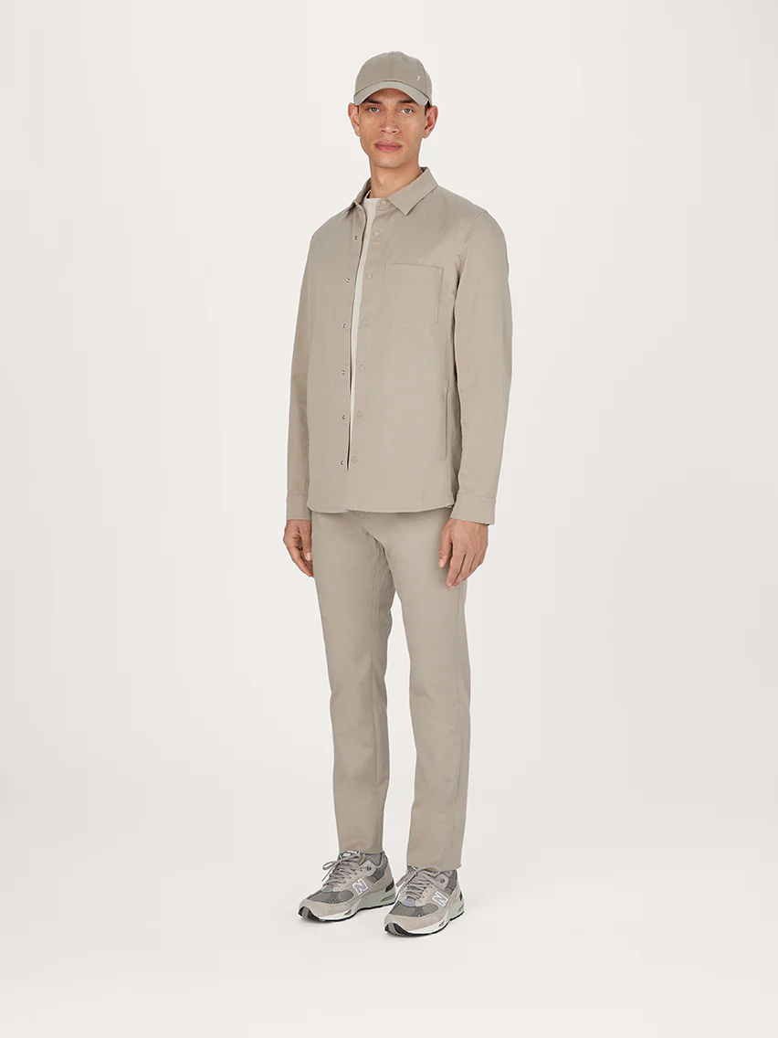 The 24 Overshirt || Dark Beige | Stretch Cotton - Image 3