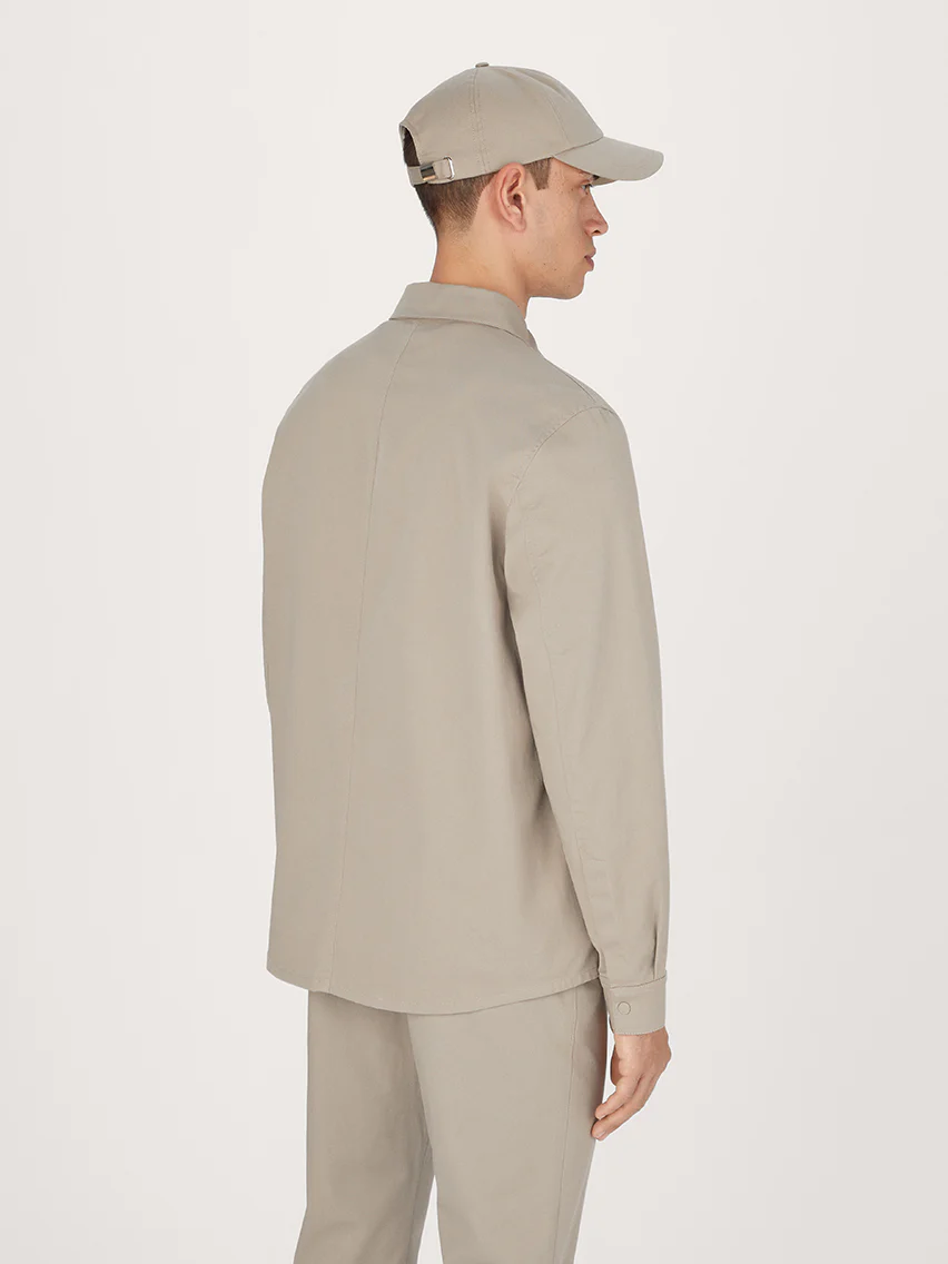 The 24 Overshirt || Dark Beige | Stretch Cotton - Image 5