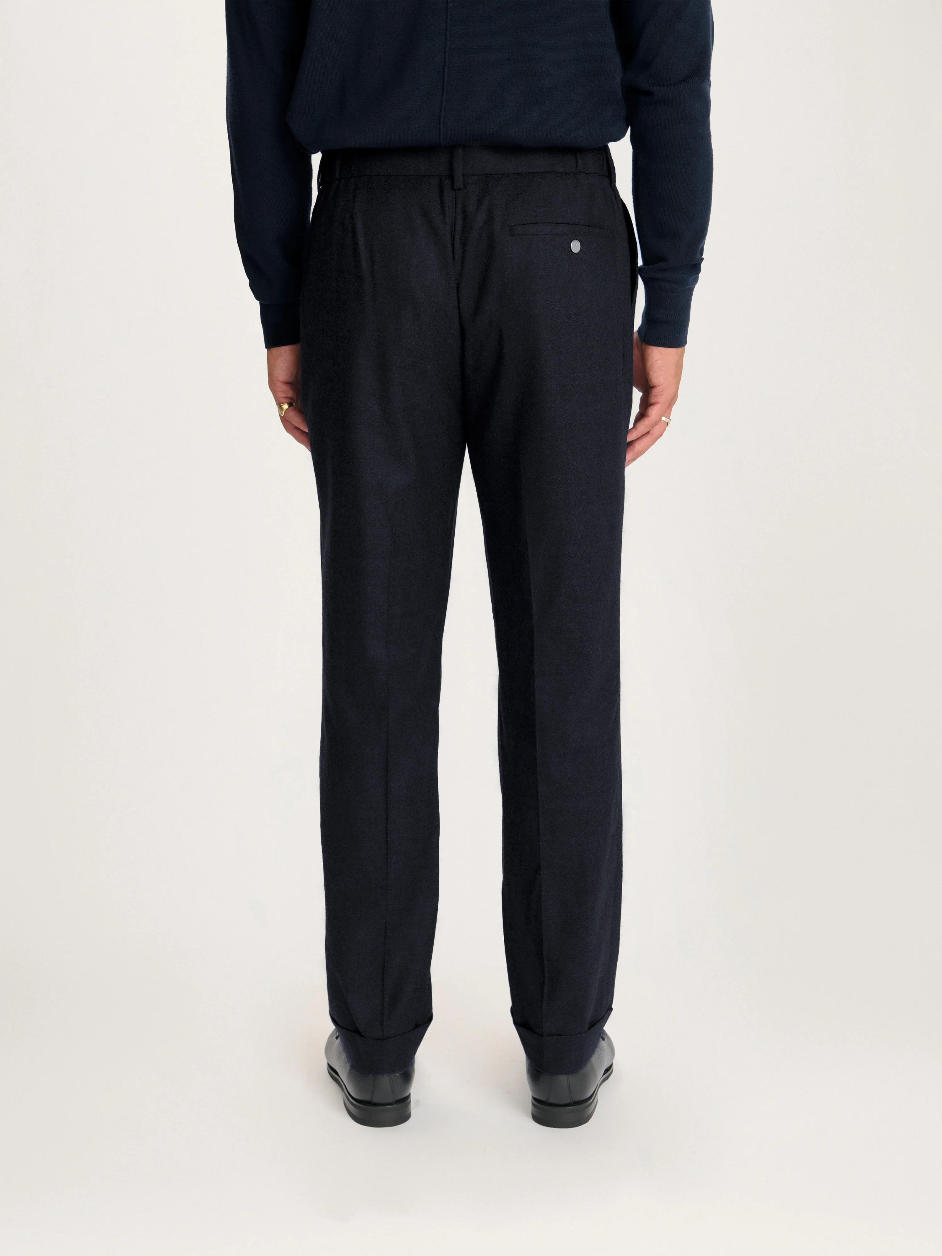 The 24 Trouser Pleated || Navy | Traceable Wool - Image 3