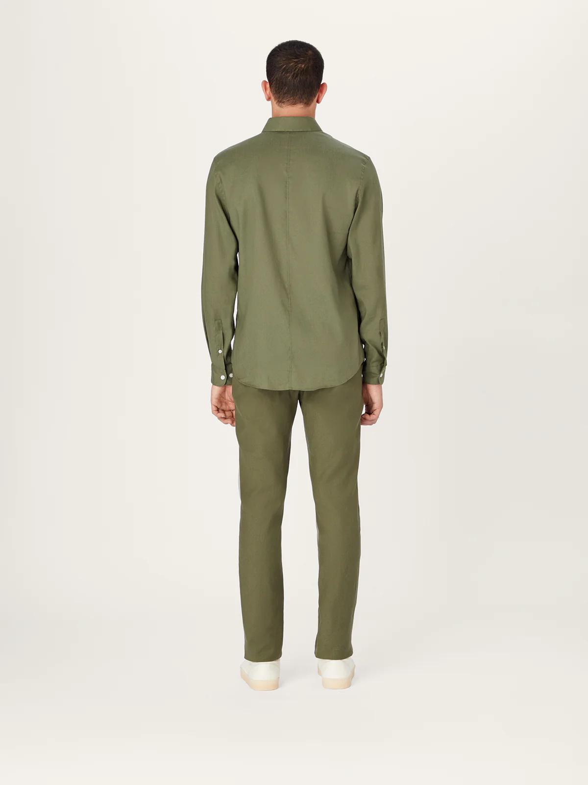 The All Day Shirt Linen Collared || Olive | Linen - Image 5