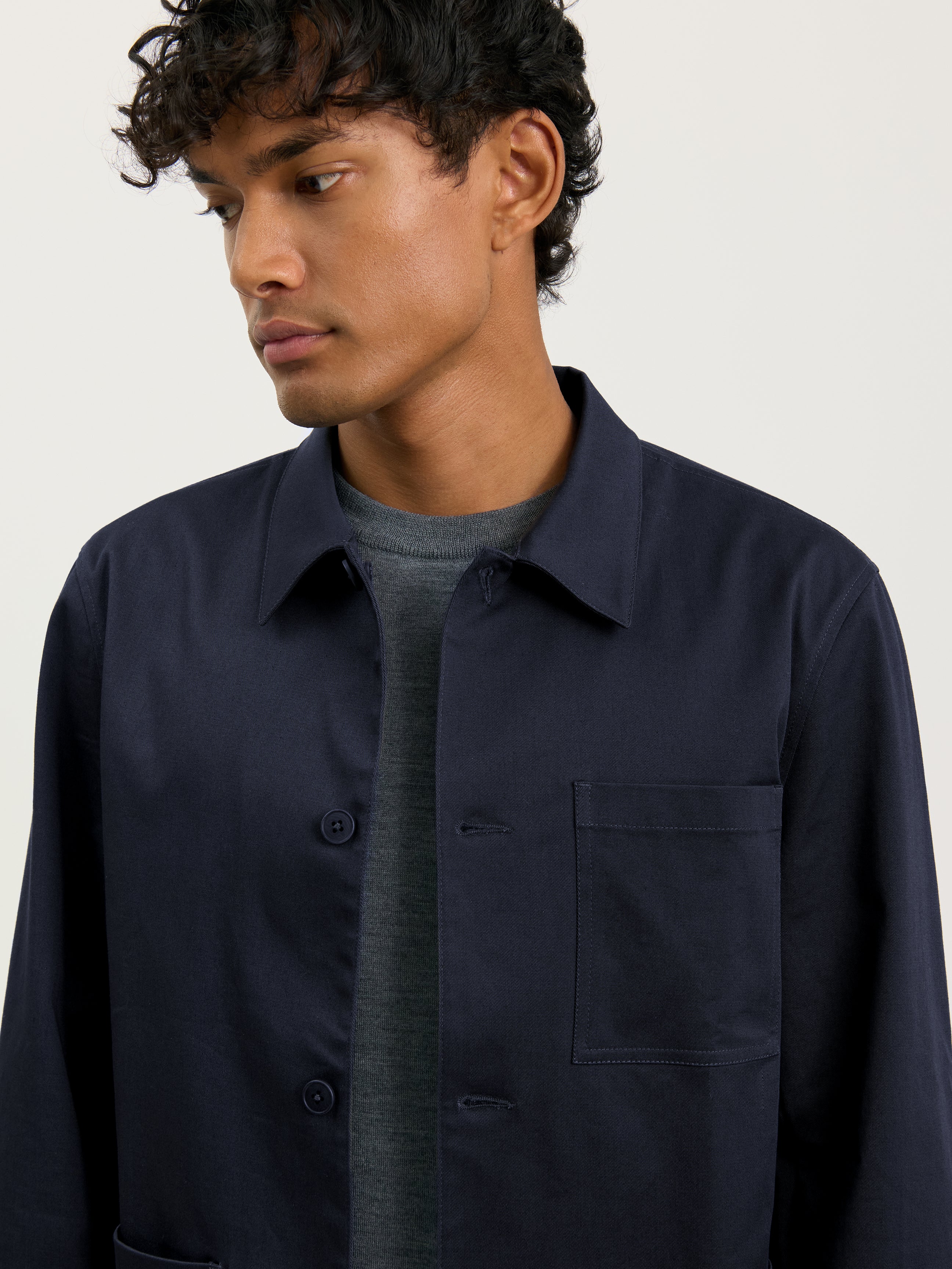 The Utility Jacket || Navy | Stretch Cotton - Image 3