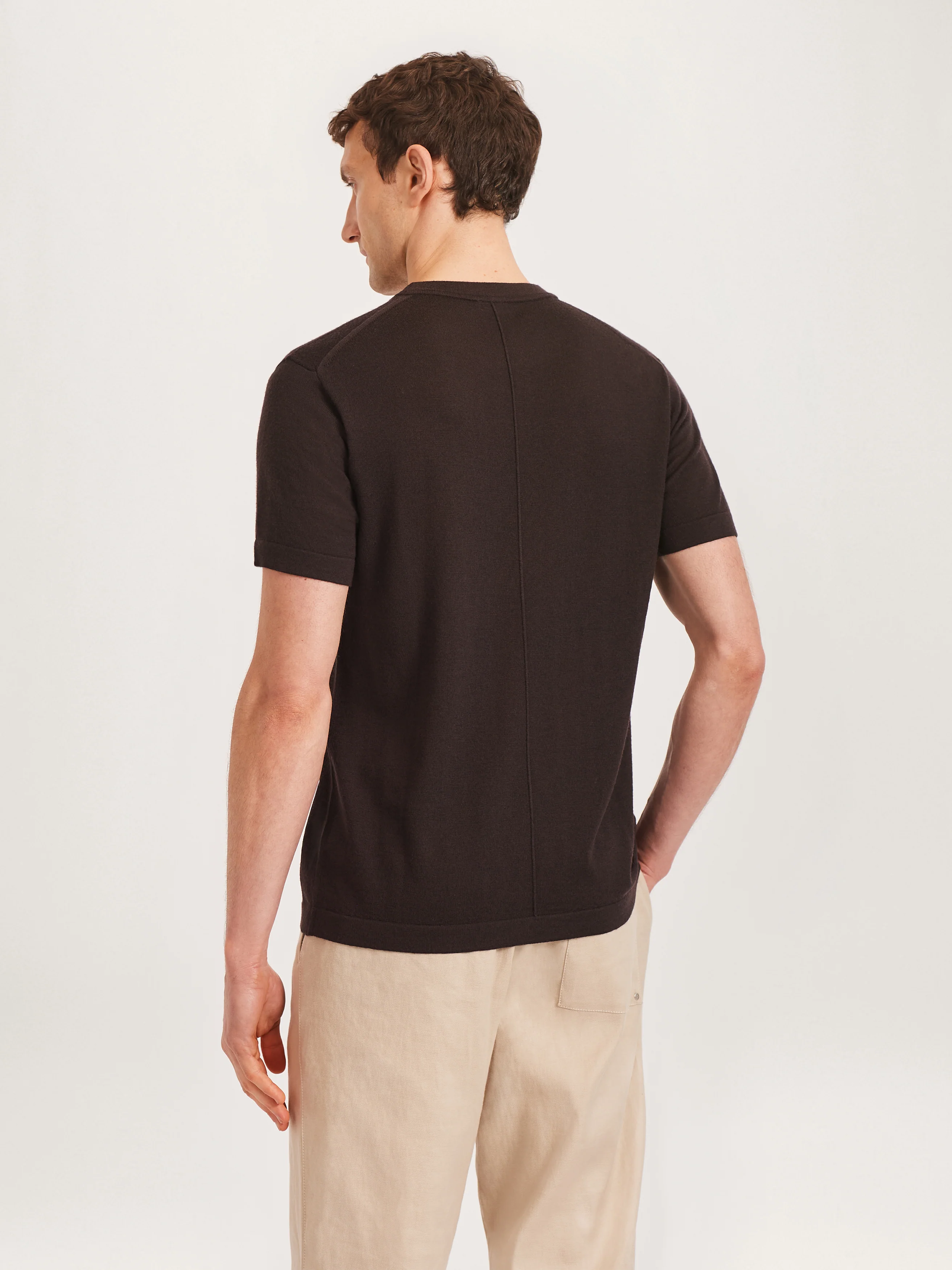 The Essential Merino Knit Tee || Espresso | Merino Wool - Image 4