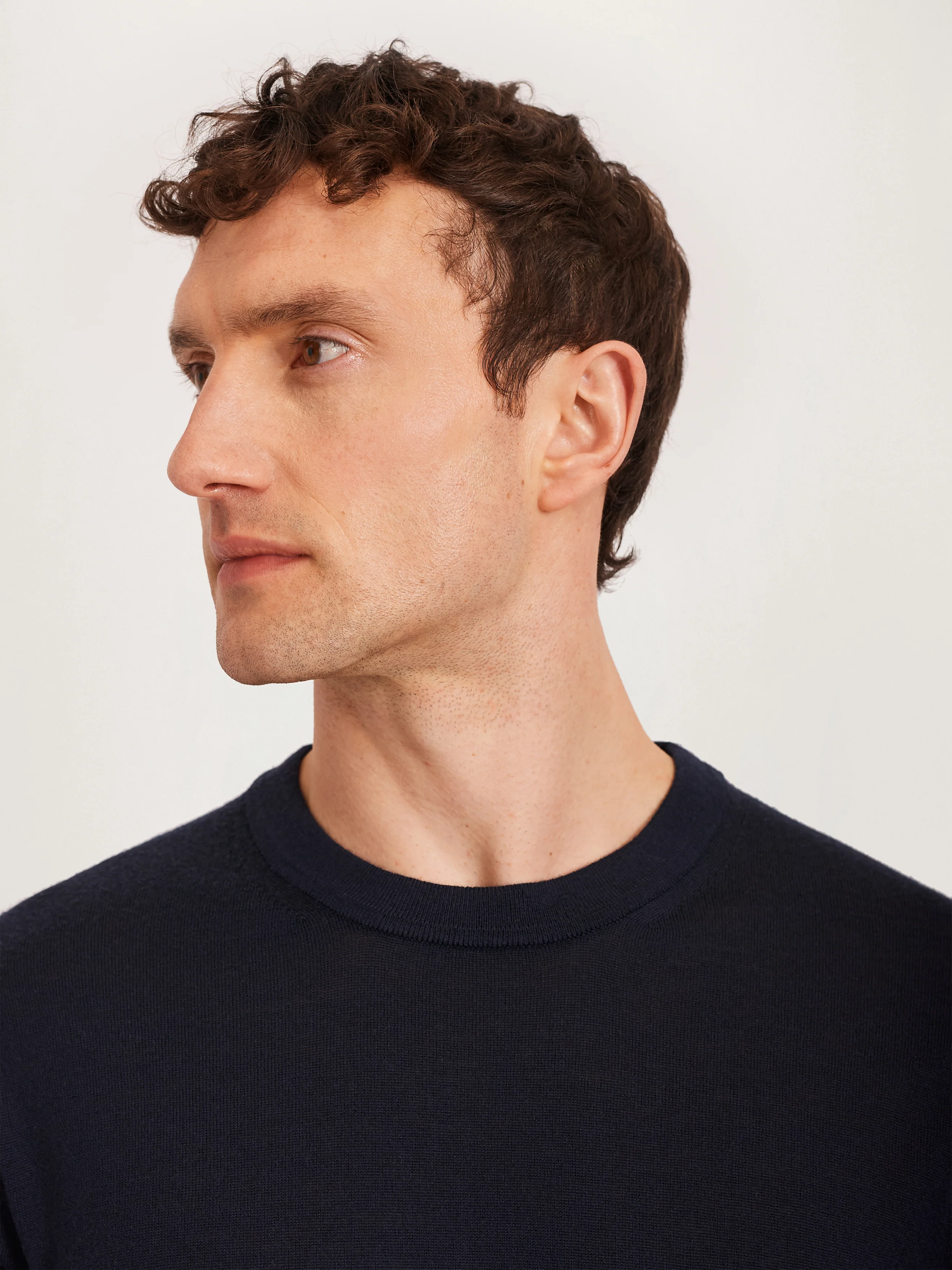 The Essential Merino Knit Tee || Navy | Merino Wool - Image 3