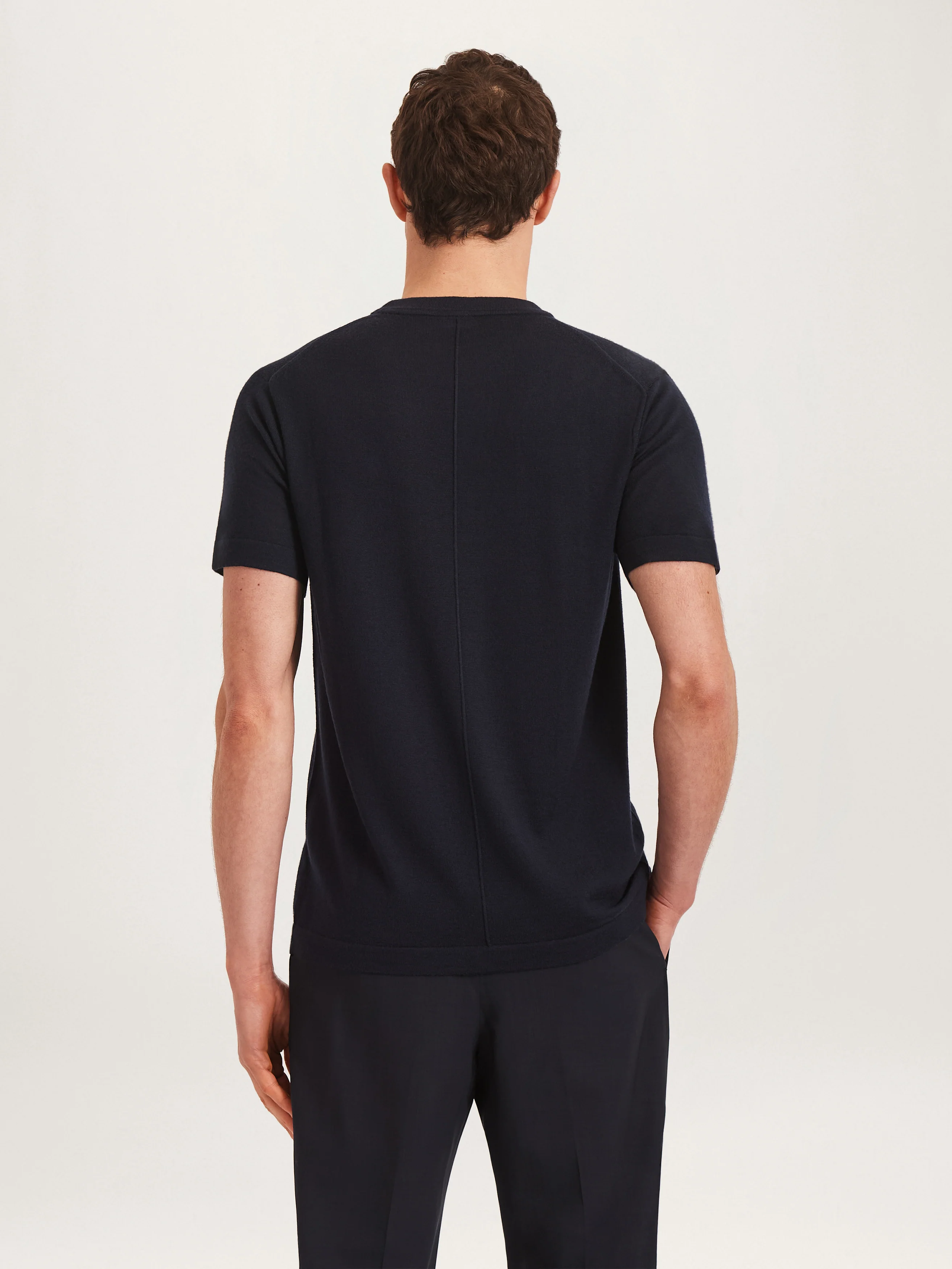 The Essential Merino Knit Tee || Navy | Merino Wool - Image 4