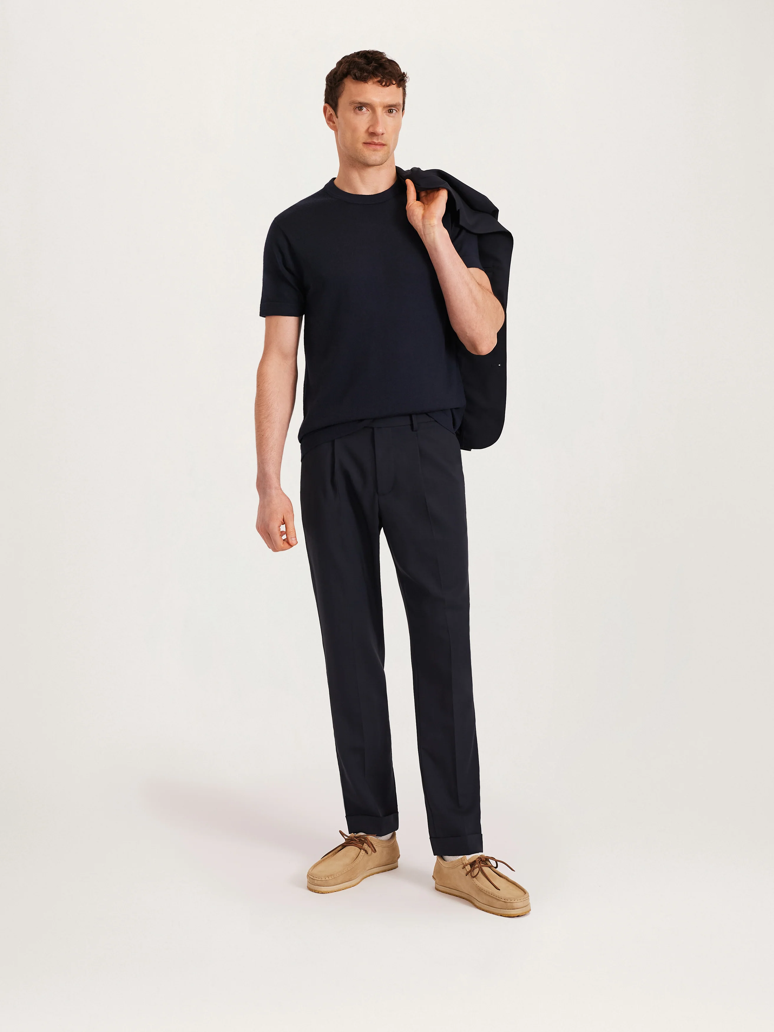 The Essential Merino Knit Tee || Navy | Merino Wool - Image 5