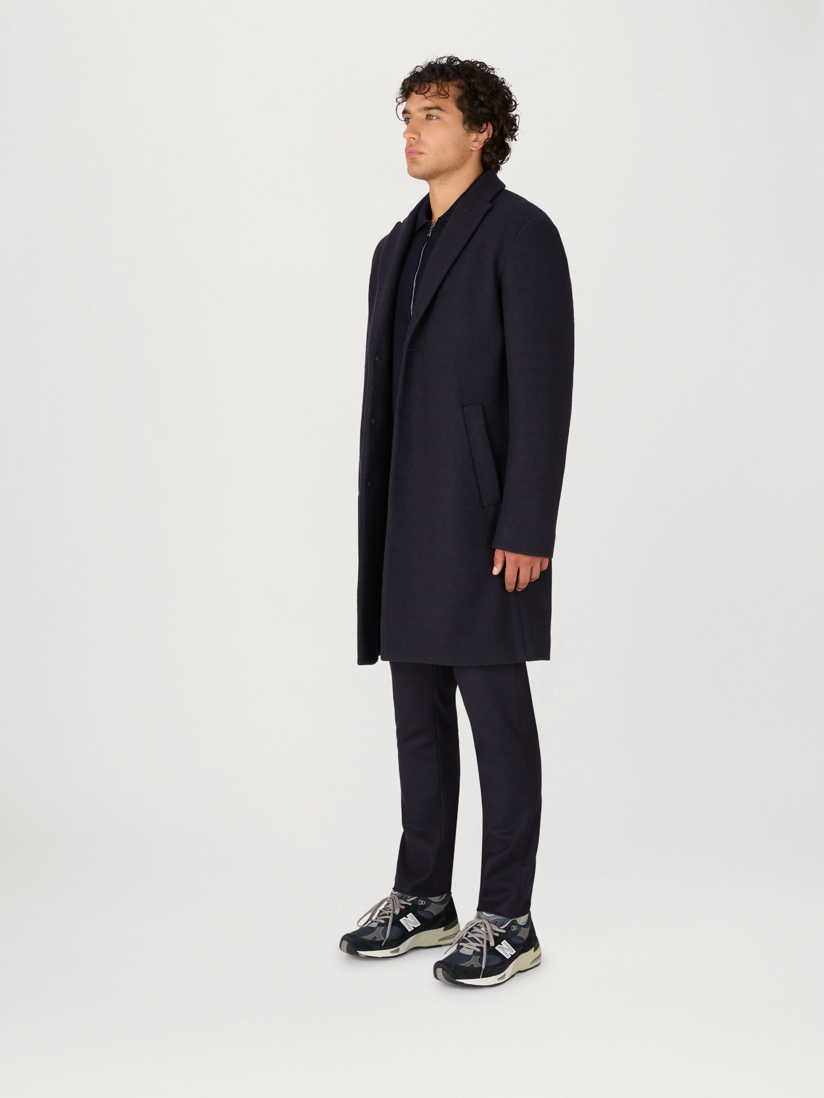The Jersey Wool Coat || Navy | LESTRANGE - Image 3