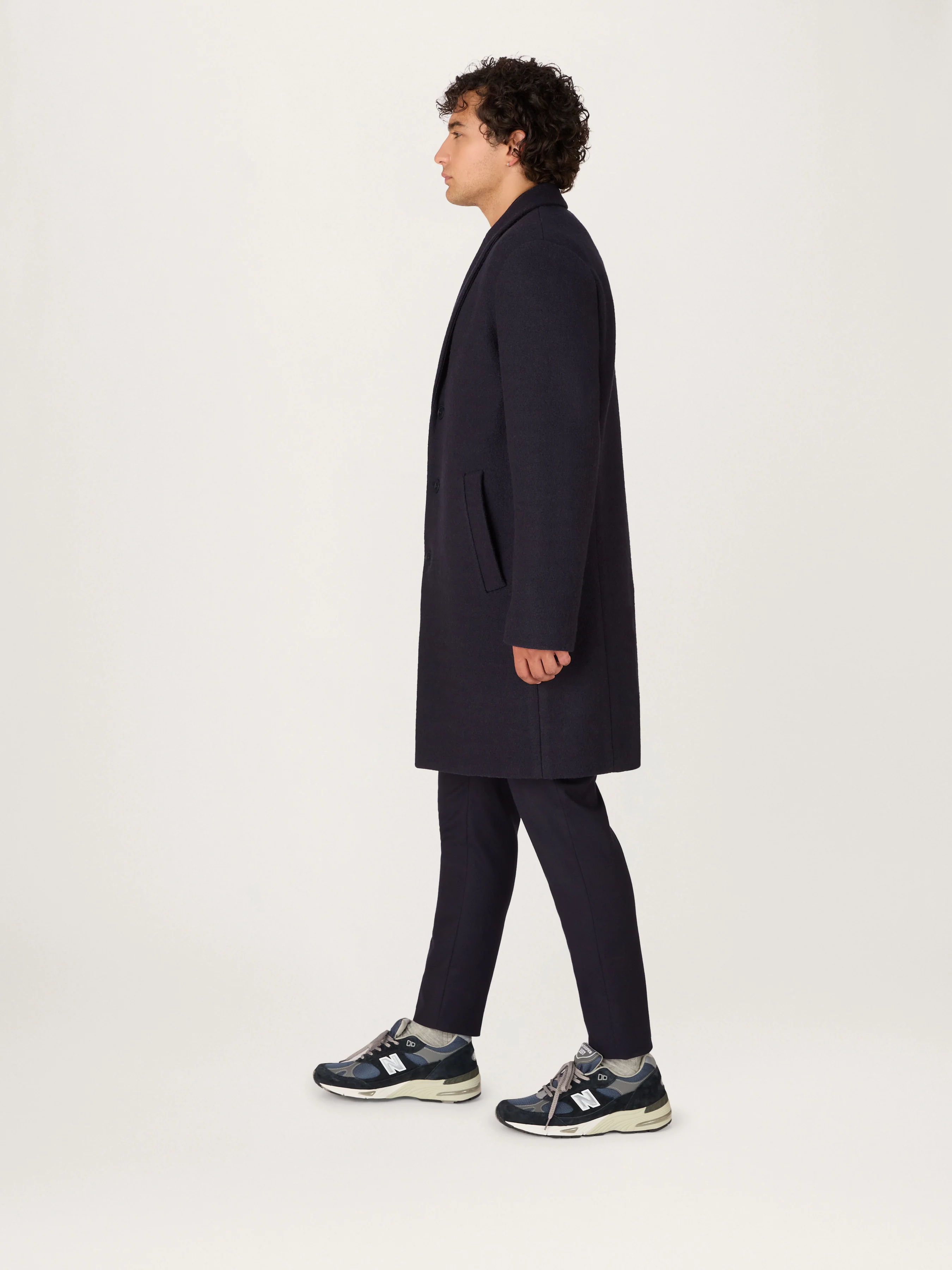 The Jersey Wool Coat || Navy | LESTRANGE - Image 4