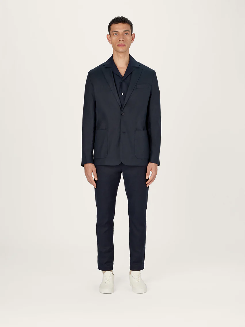 The Linen 24 Blazer || Navy | Linen - Image 3