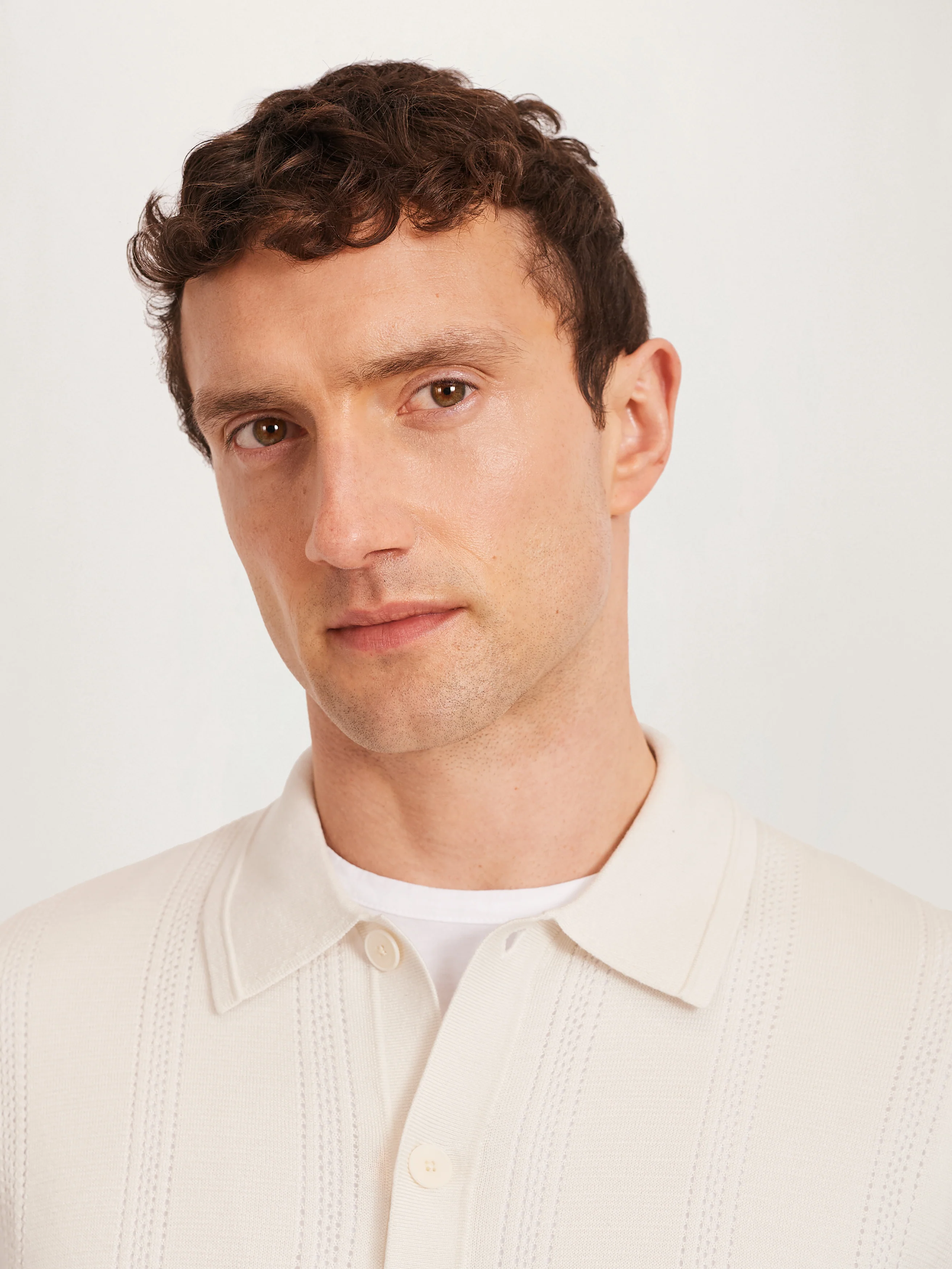 The Pointelle Knit Shirt || Ecru | Organic Cotton - Image 3