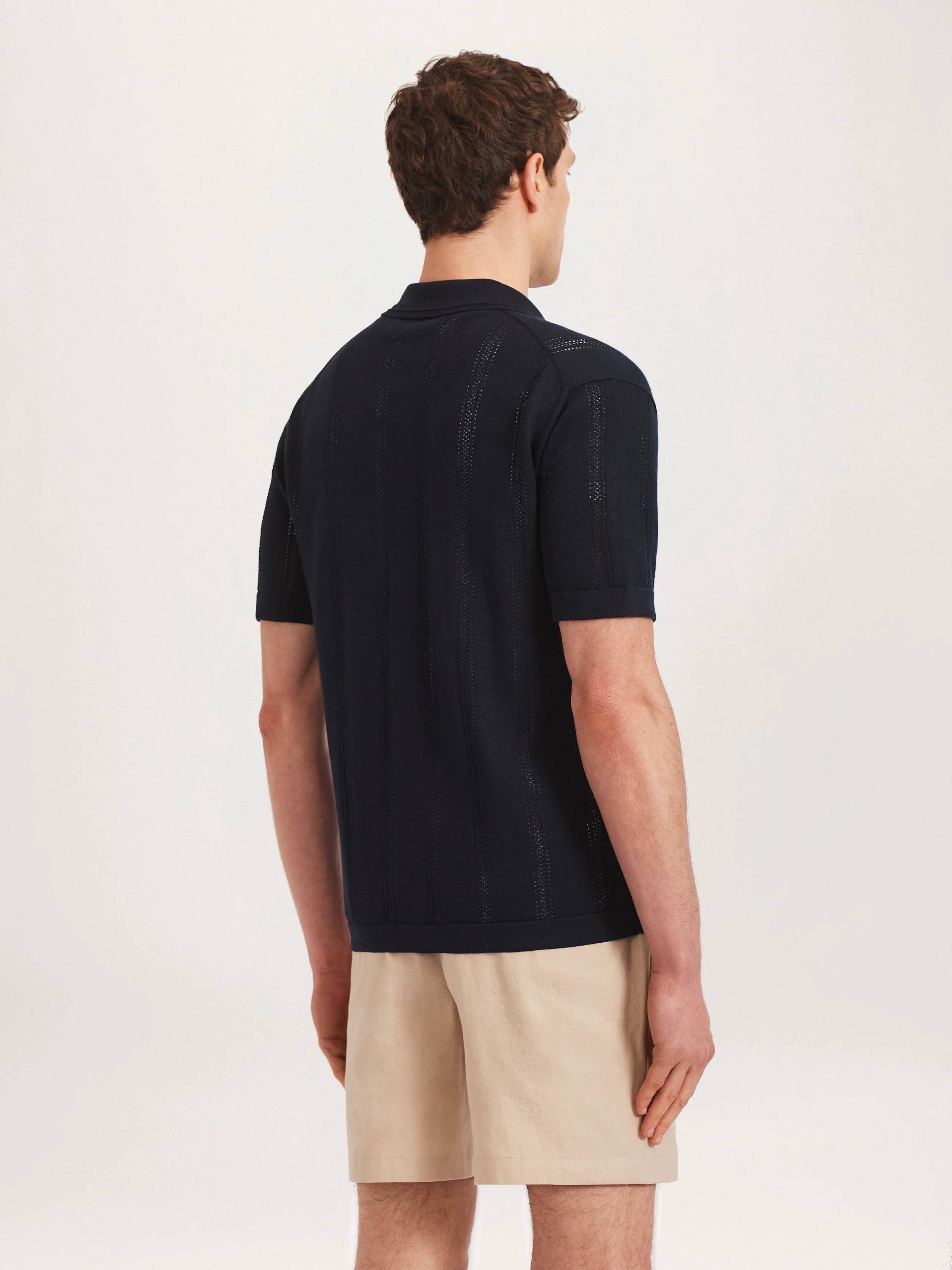 The Pointelle Knit Shirt || Navy | Organic Cotton - Image 4
