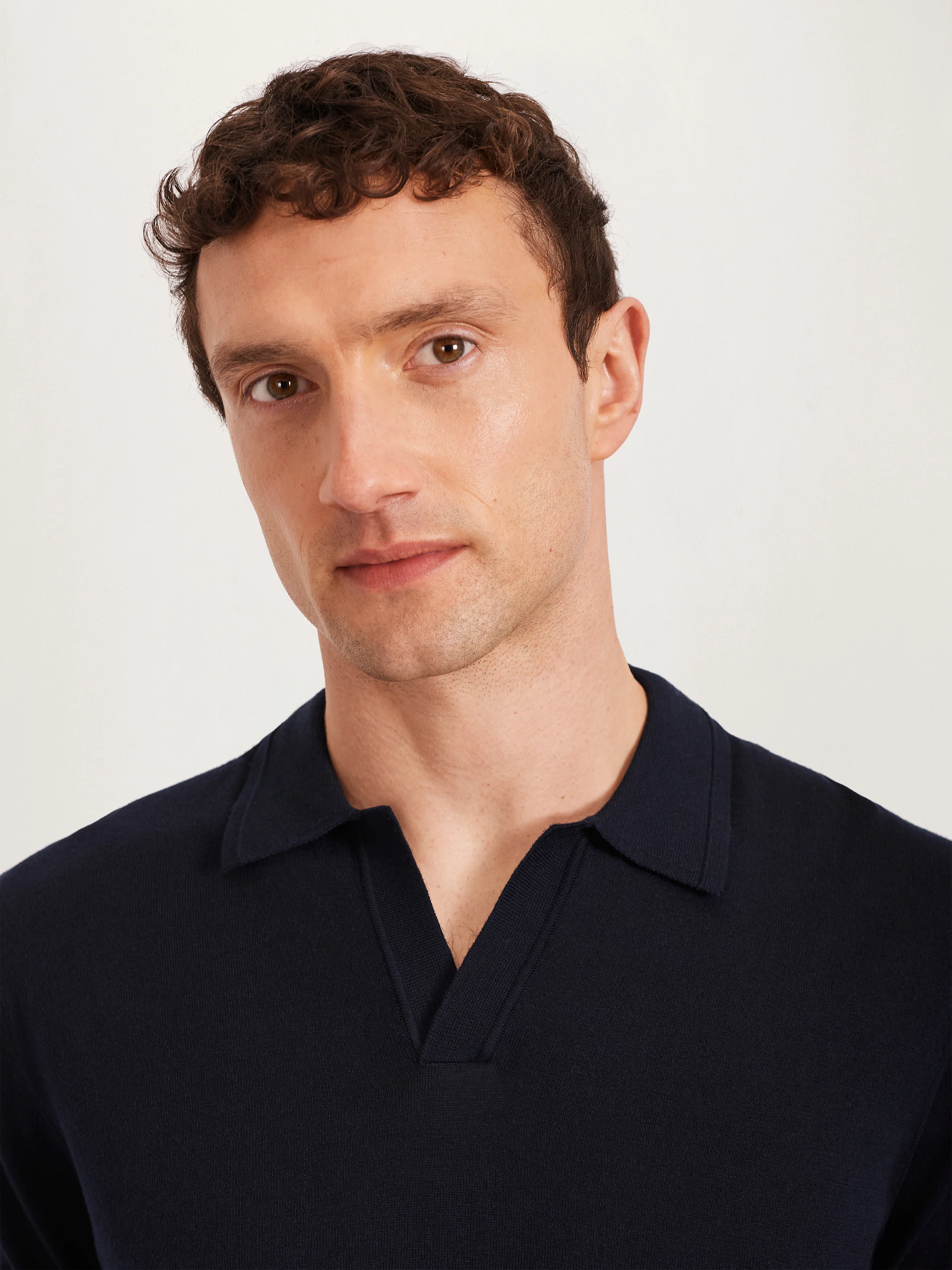 The Silk Polo || Navy | Silk & Cotton - Image 3