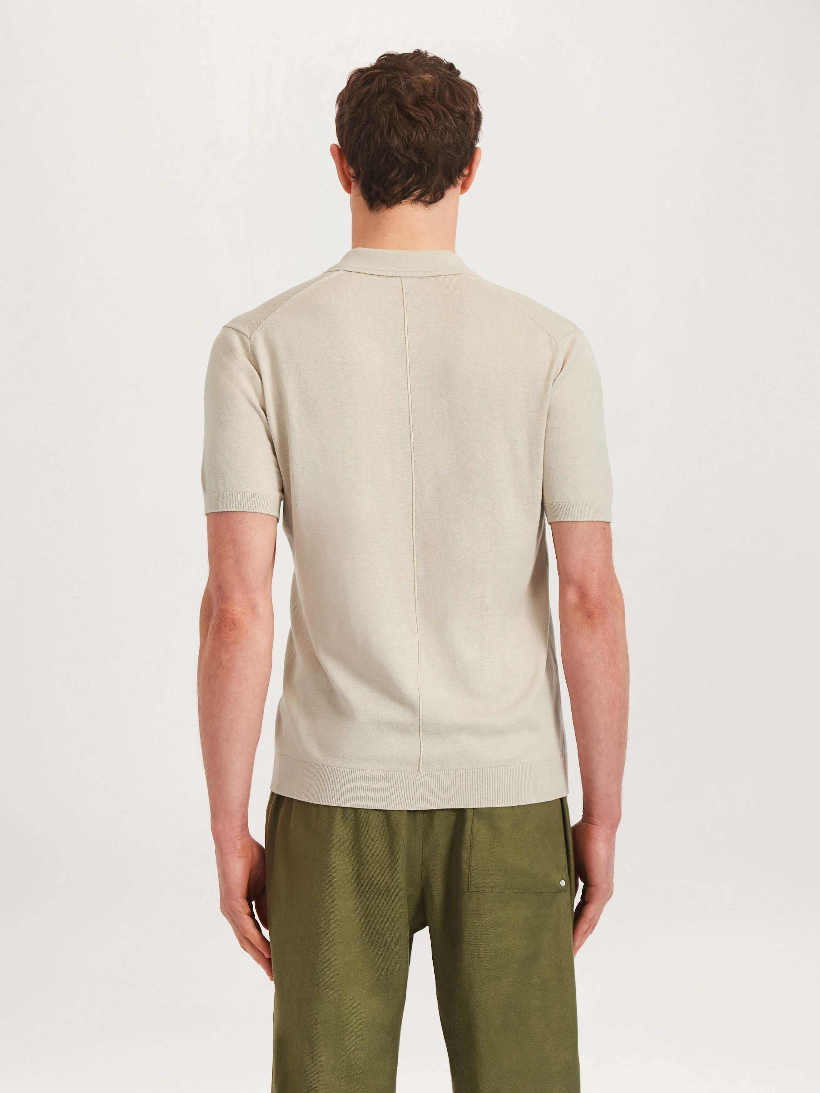 The Silk Polo || Taupe | Silk & Cotton - Image 3