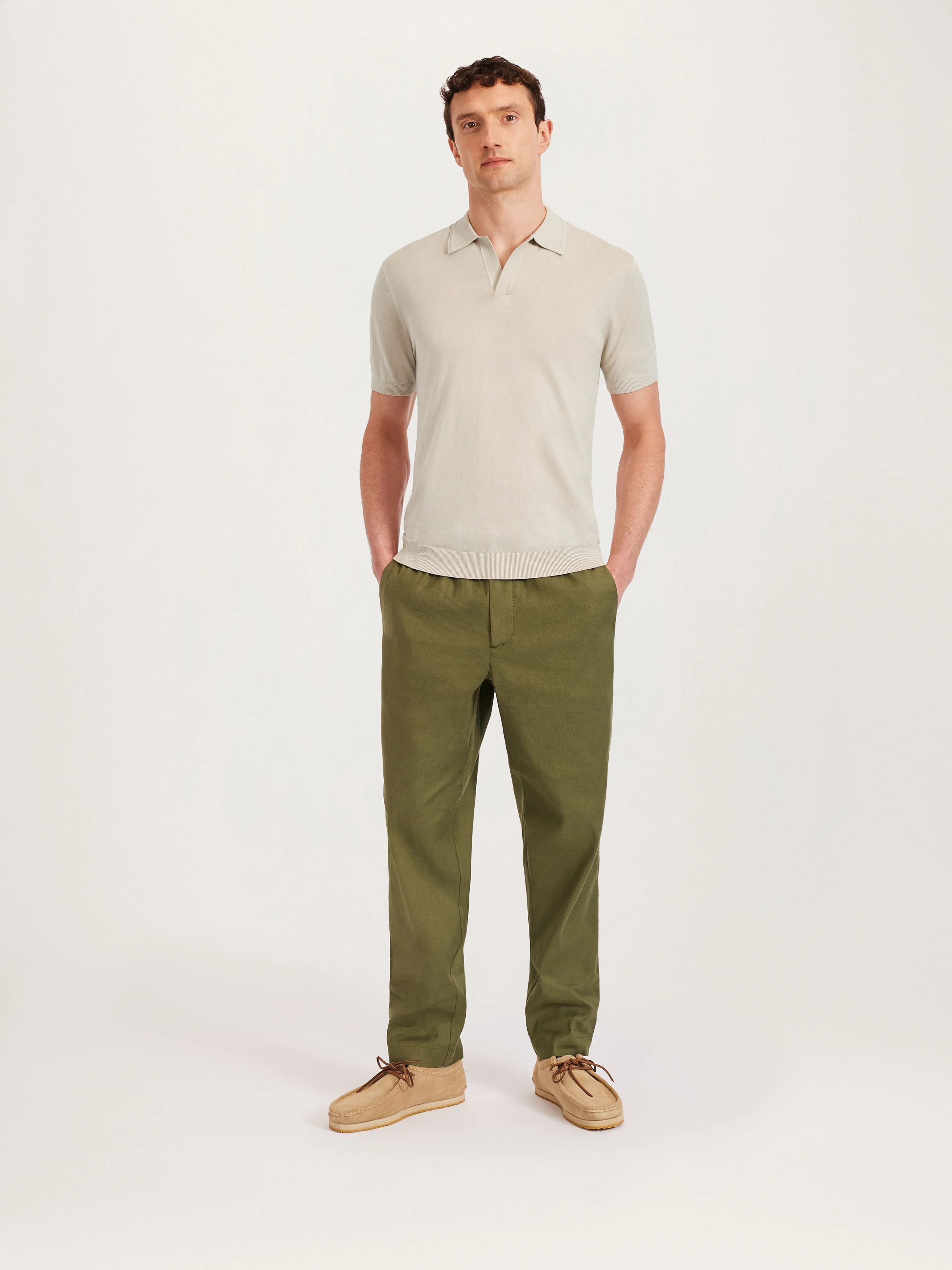 The Silk Polo || Taupe | Silk & Cotton - Image 5