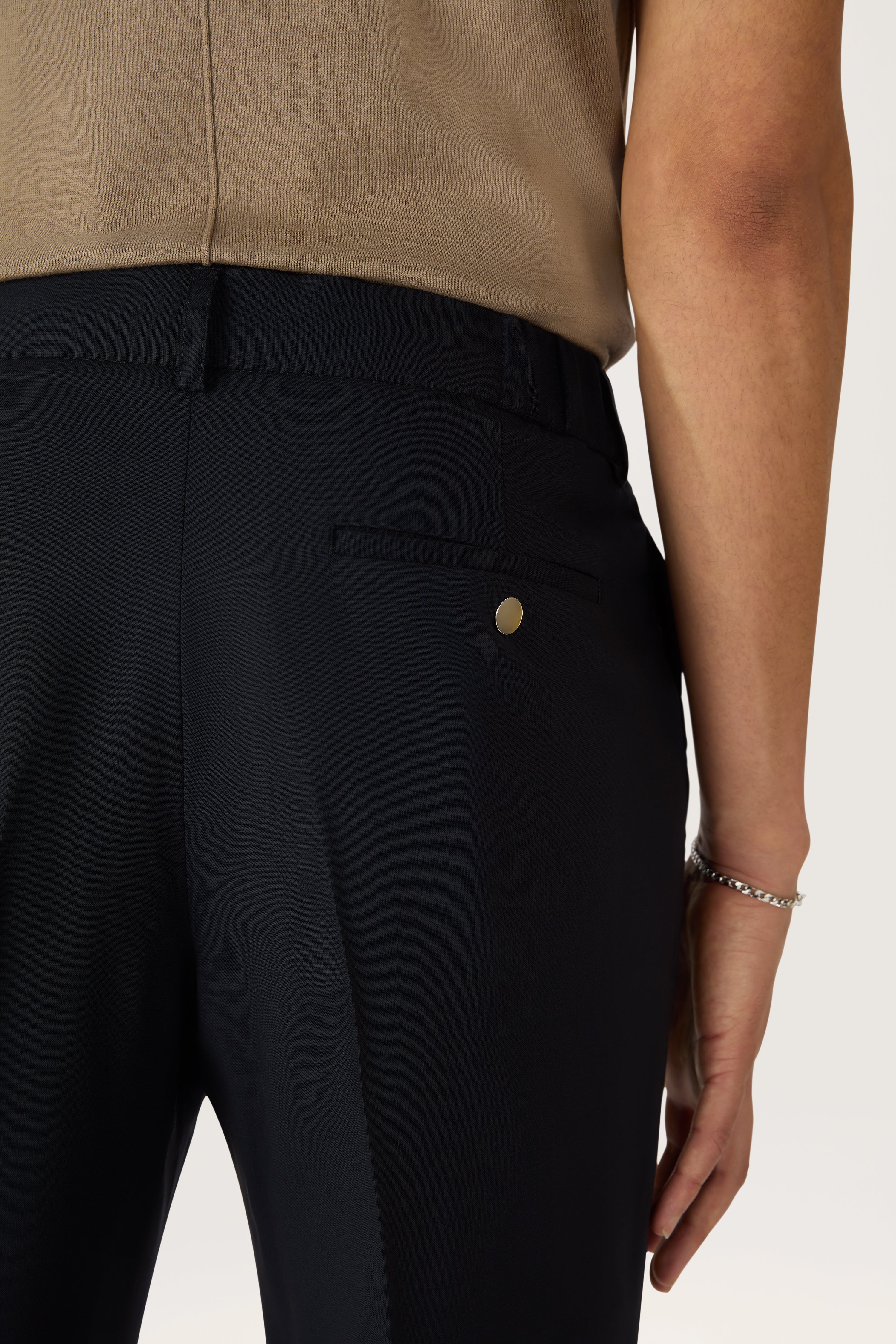 The Tropical Wool 24 Trouser Pleated || Navy | Tropical Wool - Image 4
