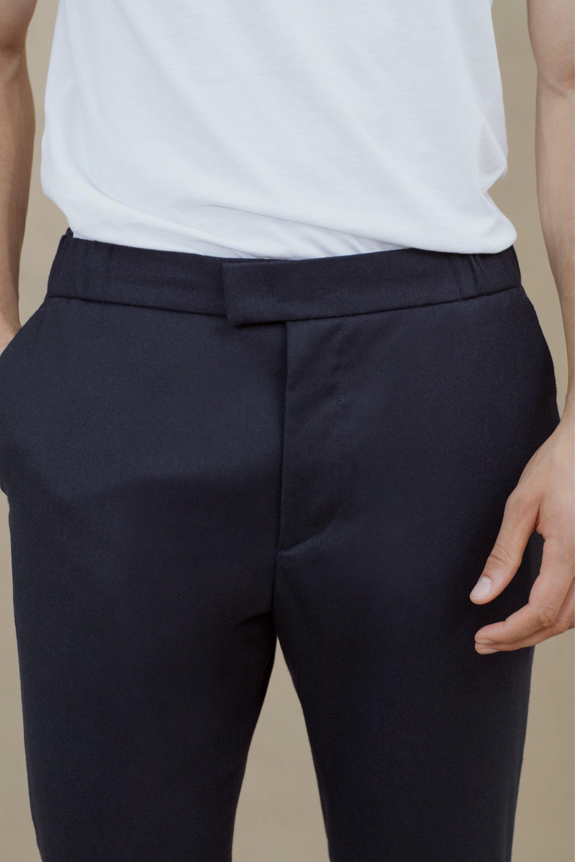 [V1] The 24 Trouser Wool || Navy | Wool Flannel - Image 4